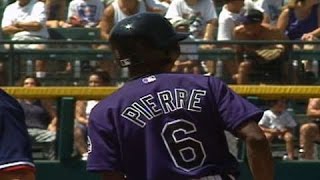 PIT@COL: Pierre's first career stolen base