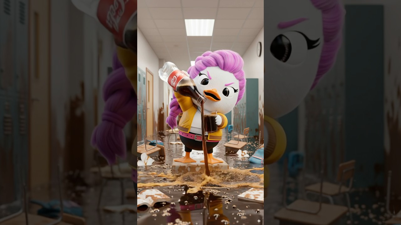 La Escuela de Patos está Inundada de Coca-Cola