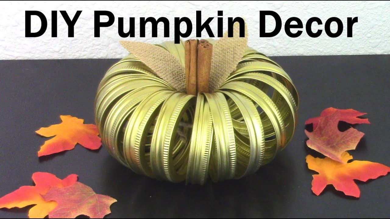 diy, pumpkin, decor, decorations, how to, canning lids, canning rings, meta...