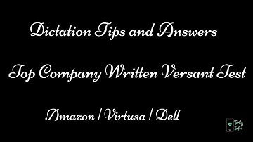 Dictation Test with Answers and Tips | Versant written Test