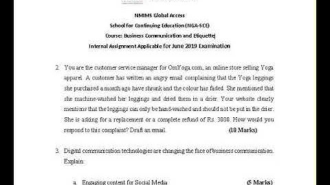 NMIMS  Solved Assignment    Business Communication and Etiquette  June 2019 Call 9025810064