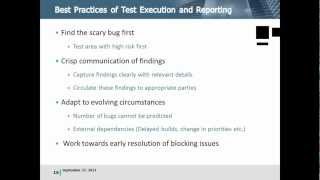 Explain some of the Best Practices of Test Execution and Reporting
