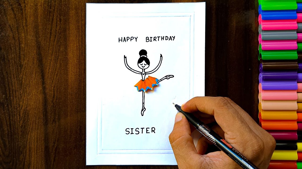 Birthday card drawing for sister YouTube