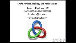 Knots, Vortices, Topology & Reconnection | Prof. Louis H. Kauffman | Seminar