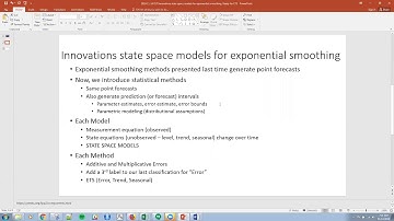 R17 Innovations in State Space Models for Exponential Smoothing, the ETS in R Foundation
