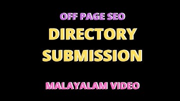 Off Page SEO - Directory Submission Class in Malayalam - Link Building Class