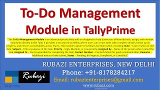 Tally To-Do Management Module | Task Tracking & Assignment System in Tally Prime