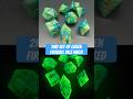 2nd set of green fireball dice inked with gold bronze paint.