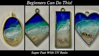 #134 UV Resin Beach Inspired Open Bezel Pendants! WAY TOO EASY!