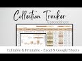 Collection Tracker Excel Spreadsheet, Collections Tracking Template Google Sheets