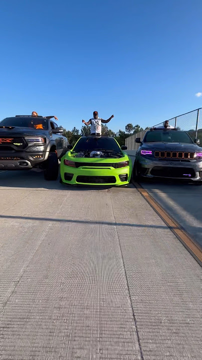 When A Hellcat TrackHawk & TRX Link Up To Stop Traffic & This Happens 😳 #Shorts #Disrespect