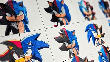 Drawing SONIC vs SHADOW in 12 Different Styles