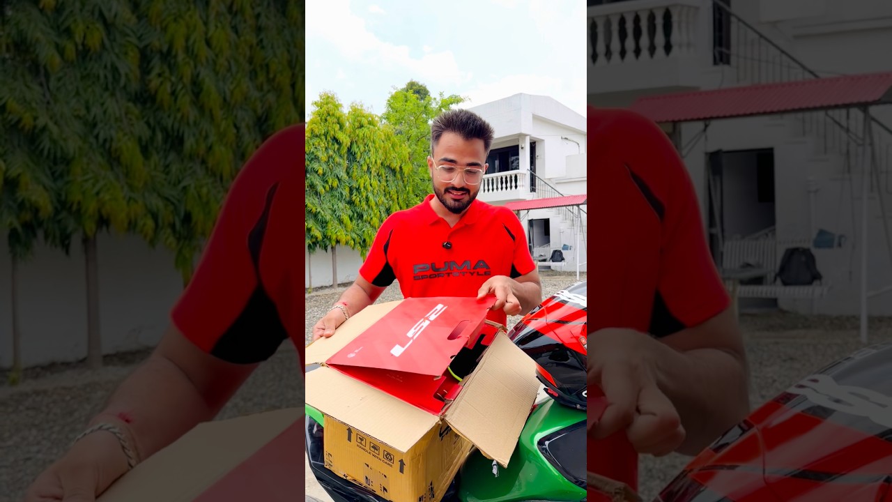 Finally Mera New Helmet Aa hi Gaya😍 New Helmet Revealed | LS2 FF800 Storm 2 #kawasaki #zh2 #new