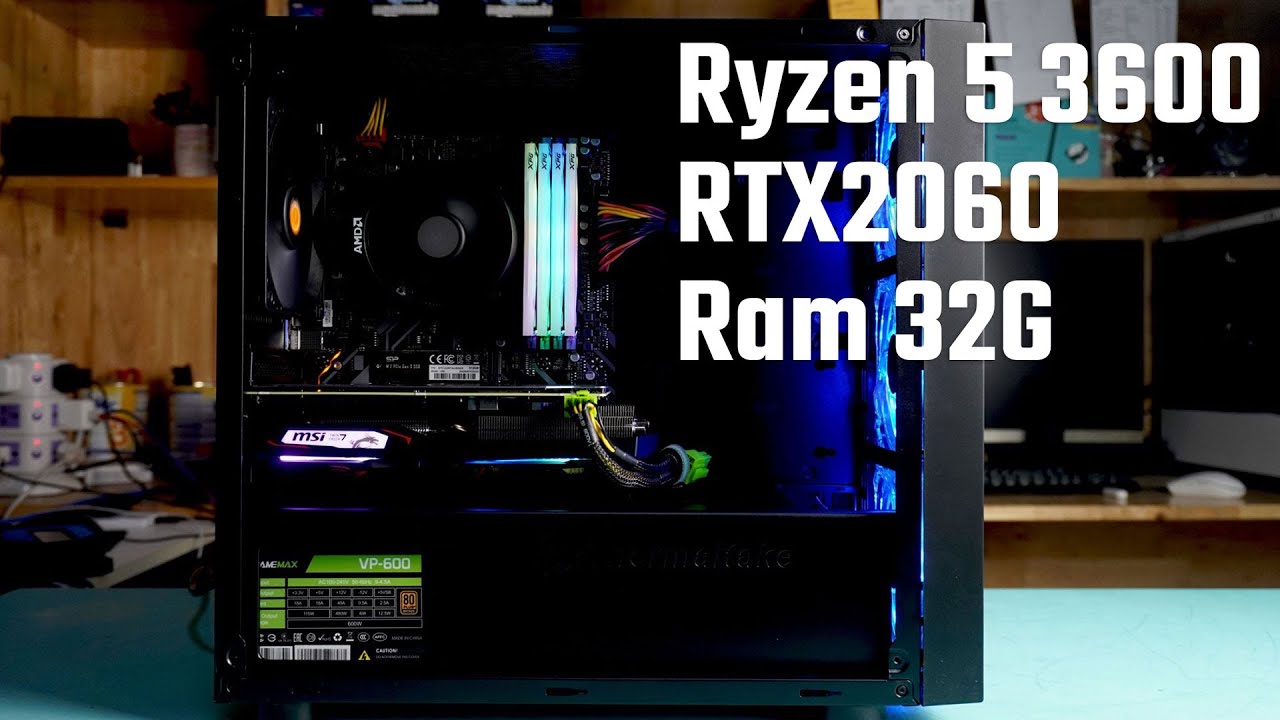 Amd Ryzen 5 3600 B450m Ds3h Rtx2060 Super Ram 32g Gaming Pc Build Youtube
