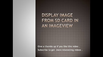 Display Image from SD Card in Android