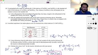 AP Chemistry Long Answer Question 6 (Galvanic Cells)