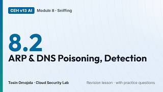 CEH v13 AI 8.2 | ARP Poisoning, Spoofing, DNS Poisoning and Sniffing Detection