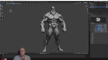Muscular body in Blender 3D sculpting