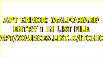 Ubuntu: APT error: Malformed entry 1 in list file /etc/apt/sources.list.d/itchio.list
