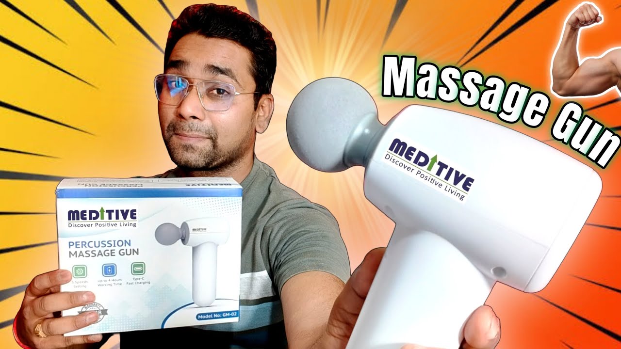 MEDITIVE Handheld Deep Tissue Massager Percussion Massage Machine for  Muscles