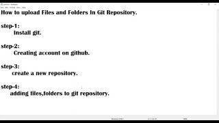Installing git and adding folders,files to GitHub repository