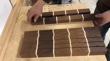 Forming the pattern on end grain cutting board