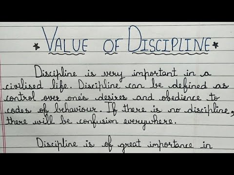 value of discipline essay for class 10