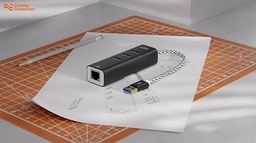 CableCreation USB 3.0 to Ethernet Adapter for Laptop | with 3* USB 3.0 ports