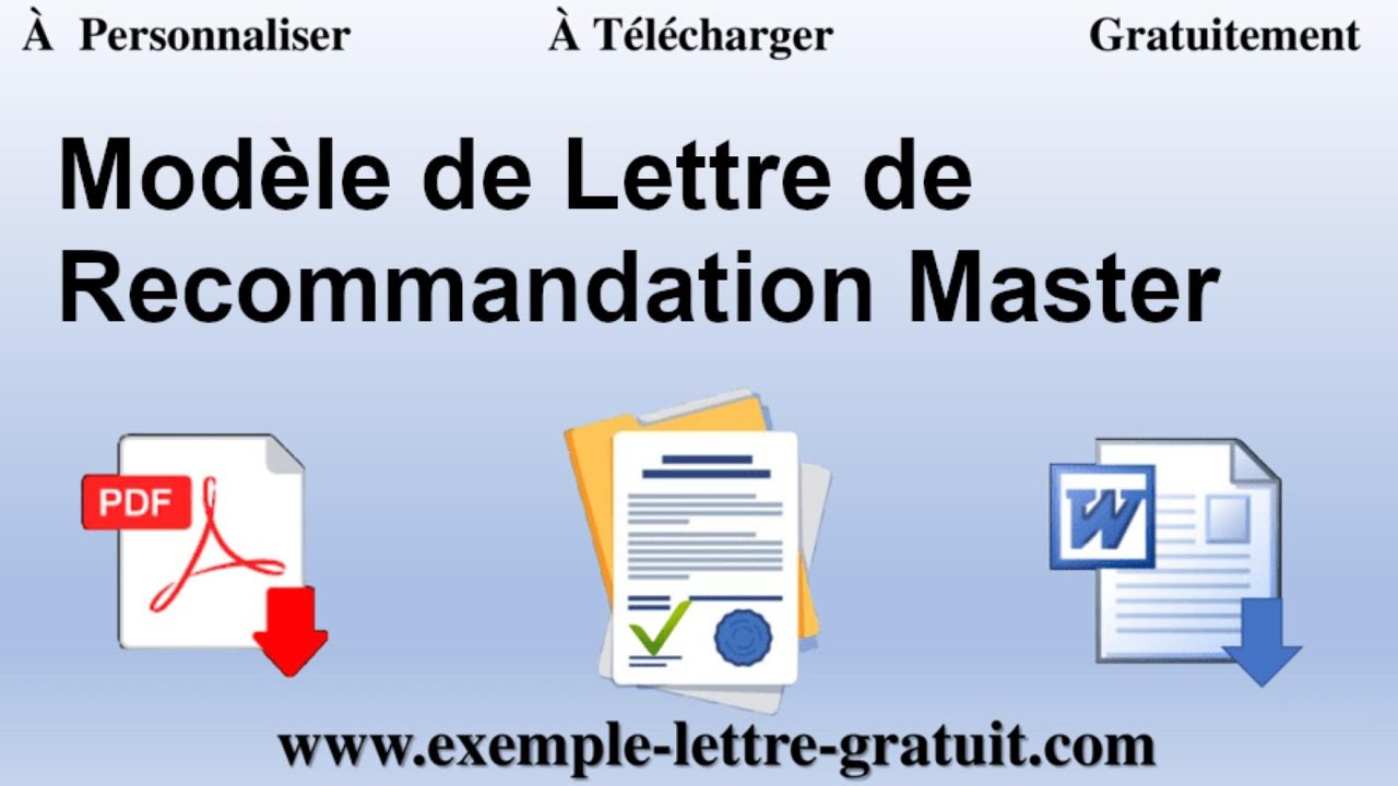 Exemples de Lettres de Recommandation (Télécharger Gratuit)