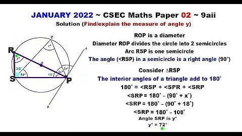 Paper2-CSEC-MATHS-336 ~ Circle Geometry & A Right-Inscribed Triangle ~ January 2022 Number 9aii