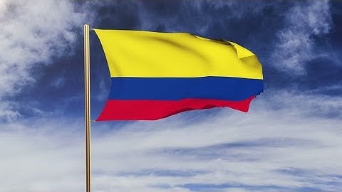 4K Colombia flag waving in the wind. Green screen, alpha matte. Loopable animation Stock video