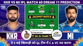 KKR vs MI Dream11 Prediction|KKR vs MI Dream11| KKR vs MI Dream11 Team|