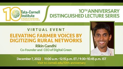 Rikin Gandhi | TCI 10th Anniversary Distinguished Lecture Series