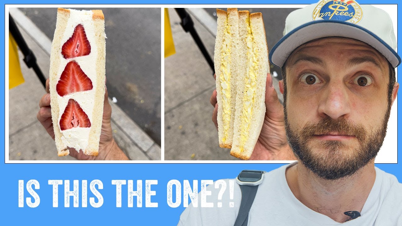 Eating NYC's VIRAL Japanese Fruit and Egg Salad Sandwiches Jeremy Jacobowitz YouTube