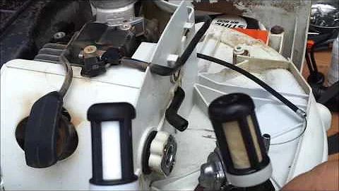 Stihl BR600 Fuel Line Maintenance + Dual Fuel Filter Setup