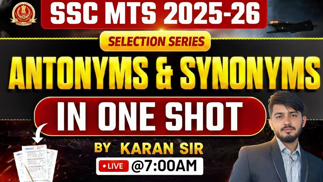 SSC MTS 2025-26 English One Shot 🔥 | Antonyms & Synonyms Full Revision ...