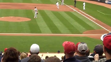 First Hit at Target Field.  Denard Span gets a triple