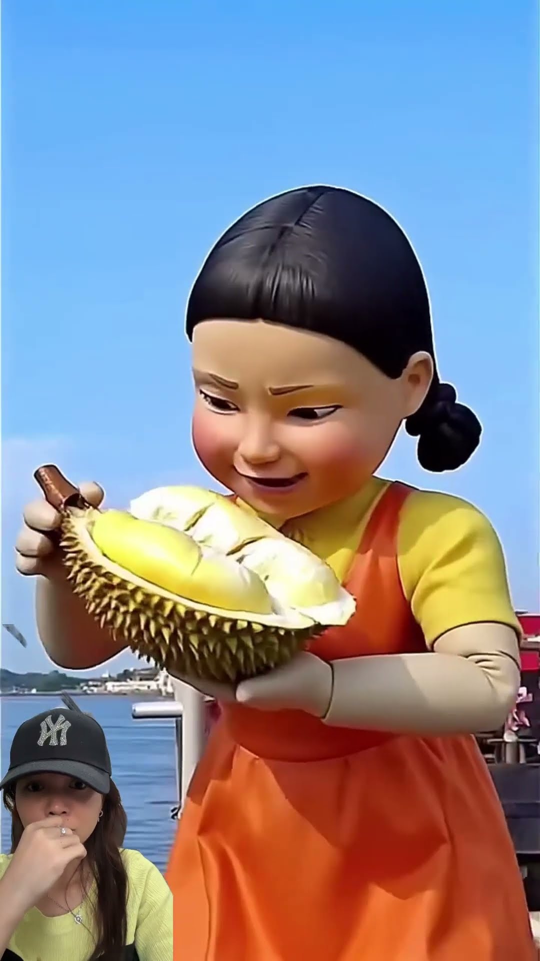 Boneka squidgame makan durian ⁉️