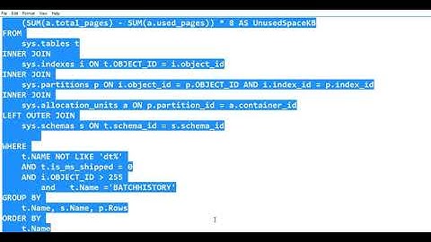Table size ,Number of records,Disk usage in SQL Database,clear logs,cache