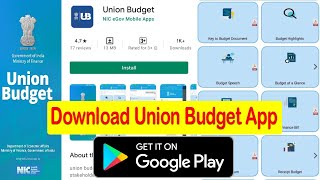 How to Download Union Budget App from Google Play Store | Indian Union Budget 2021-22 screenshot 2