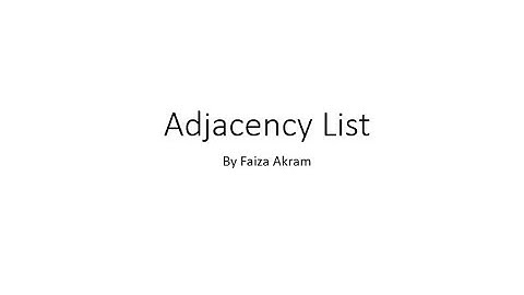 6.2 Graph: Adjacency List