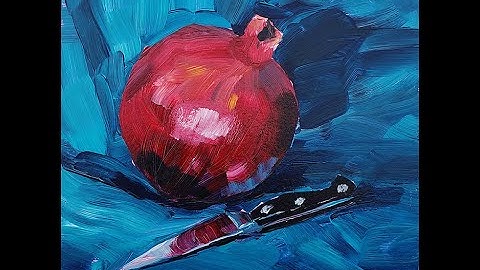 Pomegranate, Acrylic painting demo
