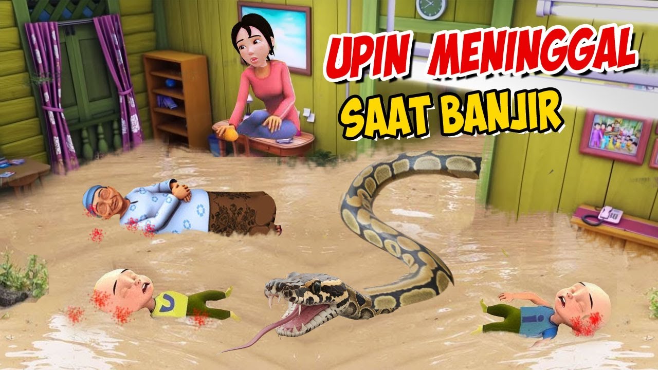 Semua Keluarga Upin ipin di Makan Ular Meninggal saat Banjir Banjiran , Kak Ros Kaget ! GTA Lucu