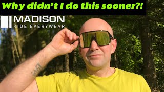 UPGRADE I SHOULD HAVE DONE SOONER!!MADISON CRYPTO GLASSES FIRST RIDE TEST AND REVIEW