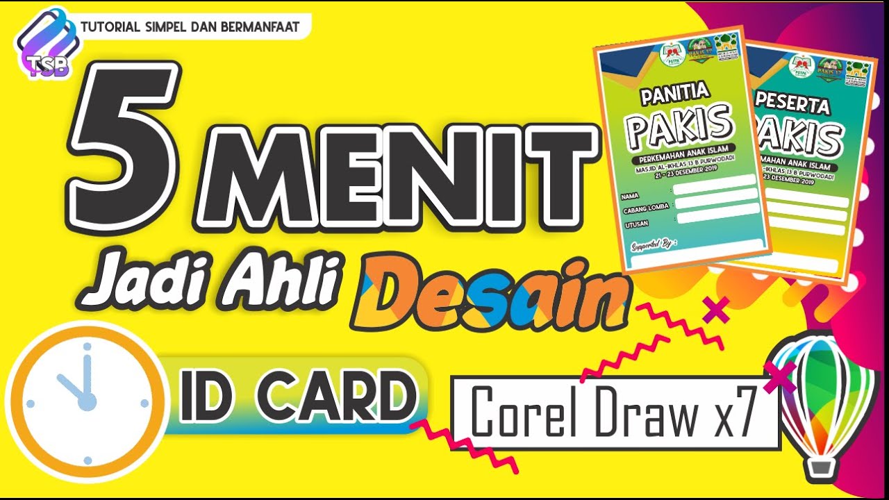 5 Menit Jadi Ahli Desain  ID  CARD  II Tutorial Corel Draw  X7 