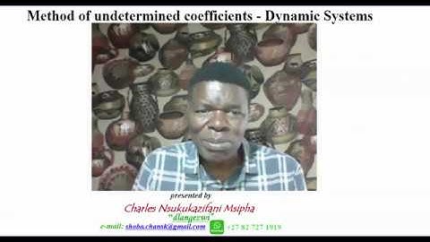 UC 6 The Method of undetermined coefficients   Dynamic systems