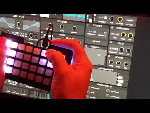 Saturday Synths' with @matttytel 's Helm and @adafruit NeoTrellis #synth #adafruit