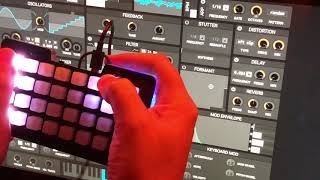 Saturday Synths' with @matttytel 's Helm and @adafruit NeoTrellis #synth #adafruit