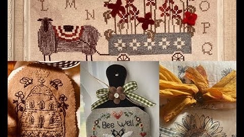 Poppies, Bees and Samplers- DIY overdyed floss.  Flosstube #22