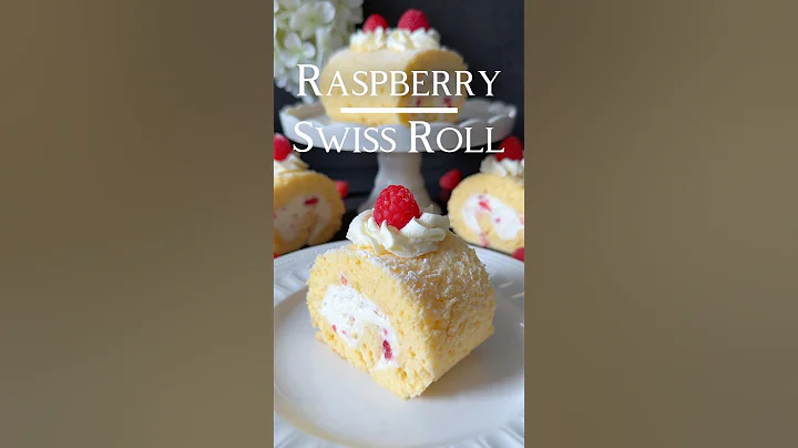 Raspberry Swiss Roll Recipe 🤍 (in the Description) #swiss #roll #recipe